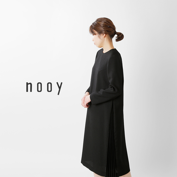 nooy(ヌーイ)ブークレジャガードブラックサイドプリーツドレス fop08 