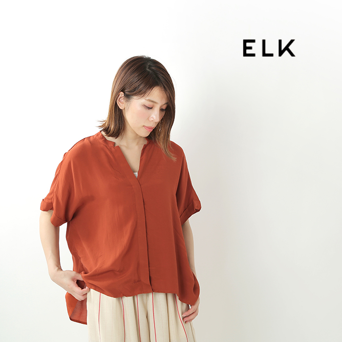 Elk エルク ビスコースショートスリーブスキッパーシャツ Lund Shirt Lund Shirt Yn