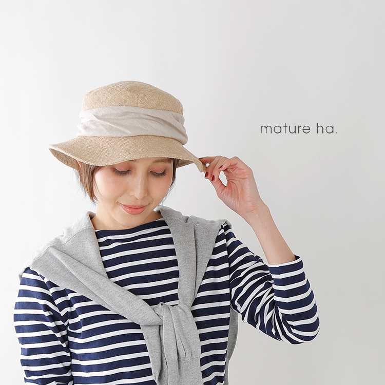 mature ha.(マチュアーハ)ジュートドレープハット“jute drape hat middle” mjt-015m