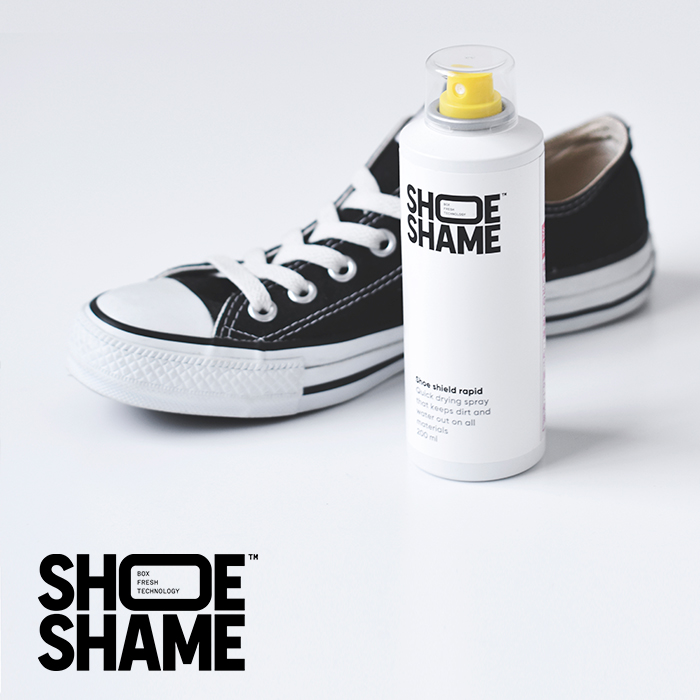 SHOE SHAME(シューシェイム)シューズ用防水スプレー“Shoe shield rapid” shoe-shield-rapid