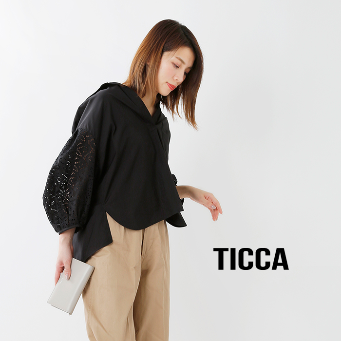 TICCA(ティッカ)コットンレースパフスリーブシャツ tbks-081