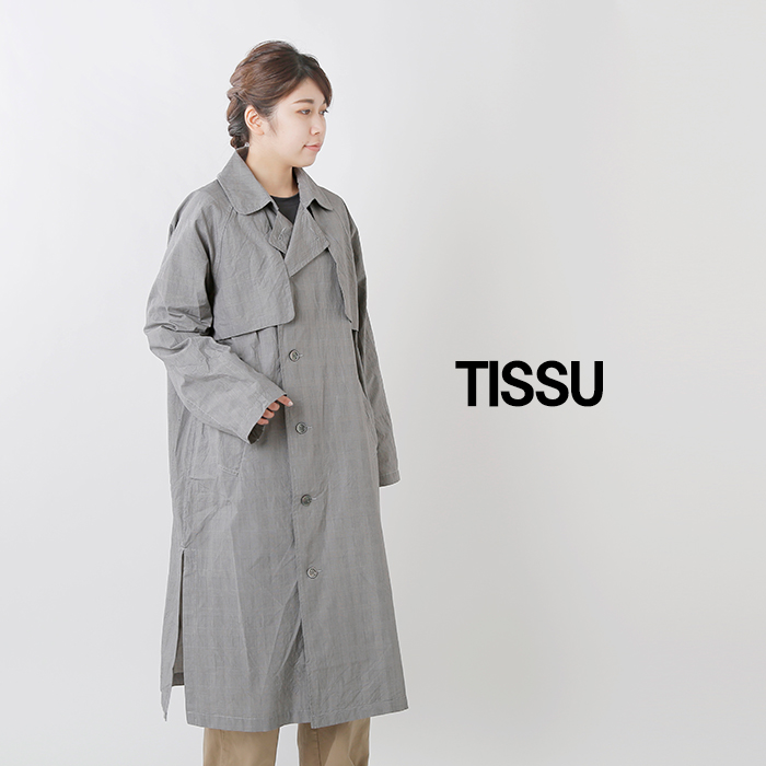 Tissu ティシュ スーピマコットングレンチェック柄エフォートレストレンチコート Ts0co087 Mt