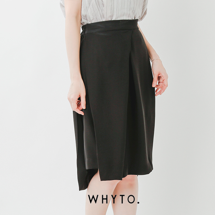whyto(ホワイト)ダブルサテンフロントタックタイトスカート wht17hsk1 