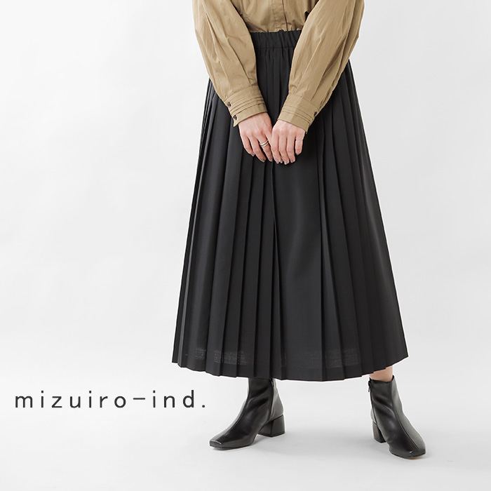21aw新作 Mizuiro Ind ミズイロインド ウールプリーツギャザースカート 3 Tr