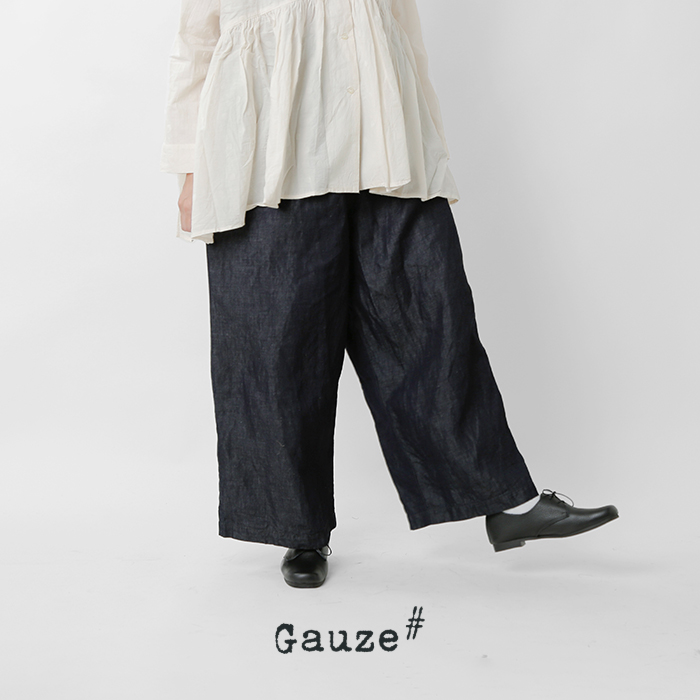 Gauze#(ガーゼ)オリジナルライトデニムロングルーミーパンツ“ORIGINAL LIGHT DENIM Long Roomy Pants” g227