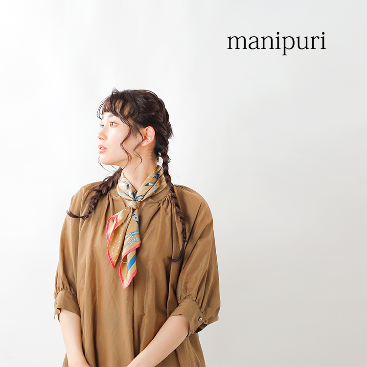 manipuri(マニプリ)シルクプリントスカーフ printscarf-12000