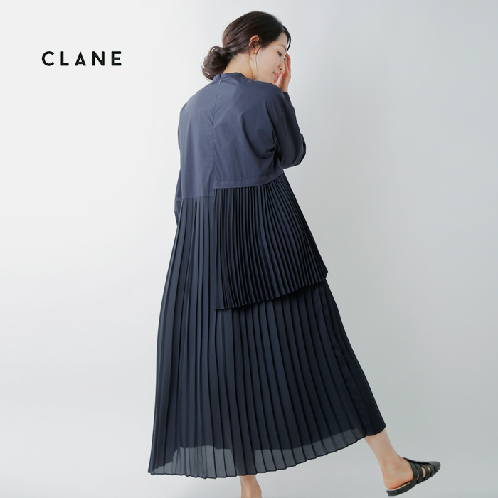 Clane クラネ ミックスプレートレイヤーワンピース 5012 Fn