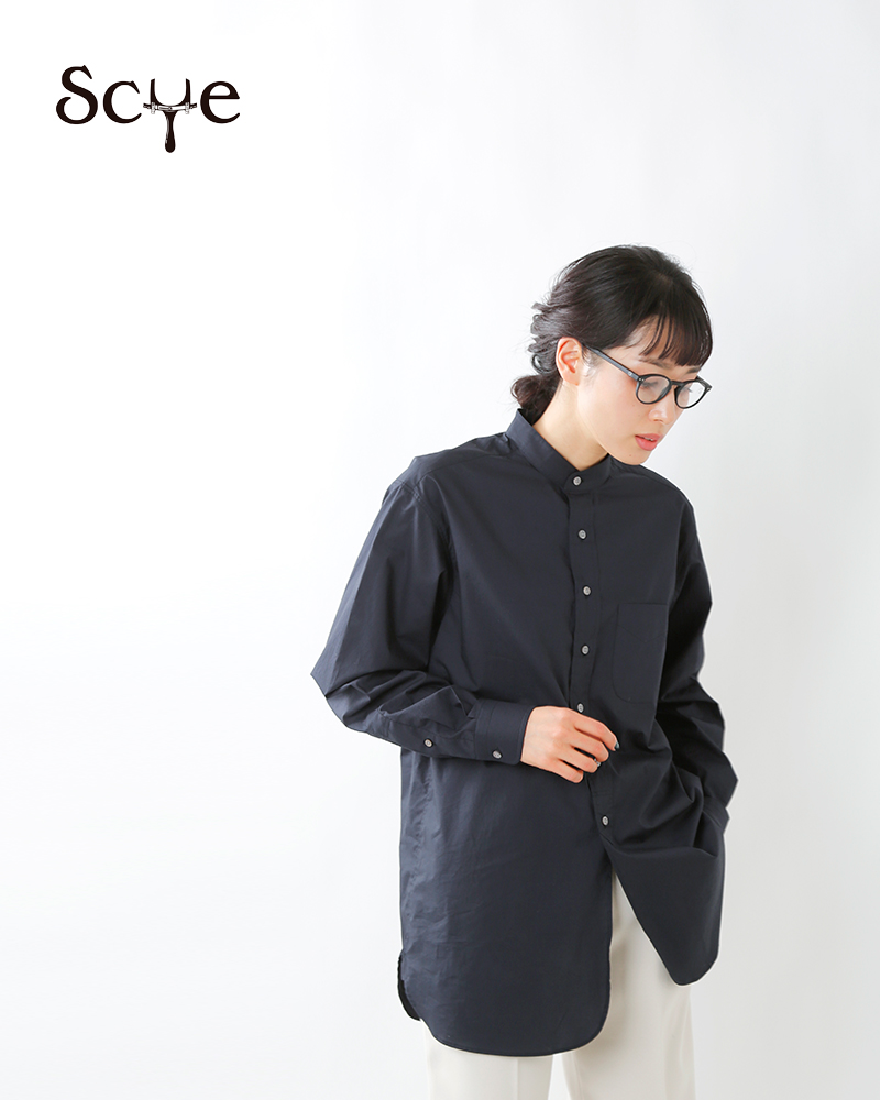 Scye(サイ)ウォッシュドコットンポプリングランダッドカラーシャツ 1221-31019