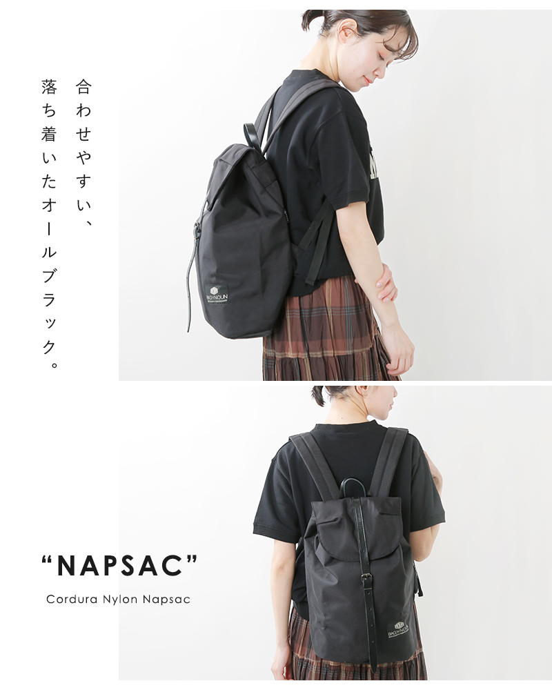 バッグンナウン bag'n'noun NAPSAC 'BLACK 黒リュック軽量