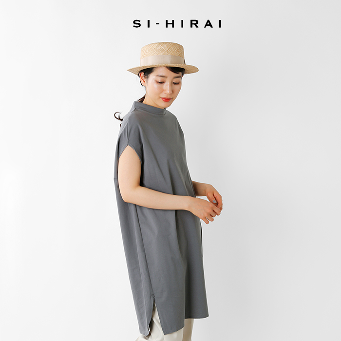 SI-HIRAI(スーヒライ)プレミアムオーガニックコットンラウンドネックチュニックTシャツchss21-4310