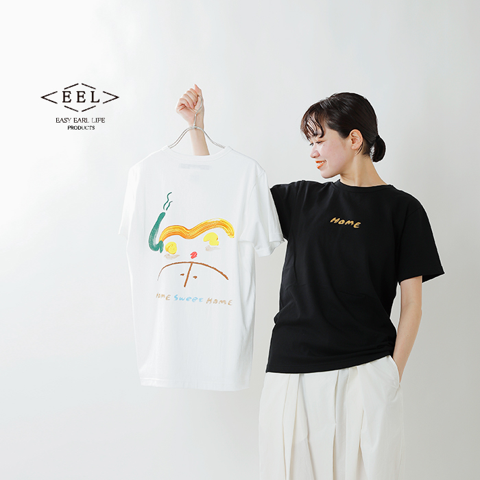 EEL(イール)コットンプリントTシャツ“HOME×yamaseMayumi”e-21515