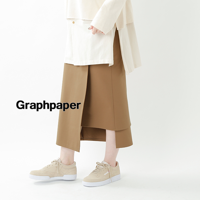 graphpaper(グラフペーパー)コンパクトポンチラップロングスカート“Compact Ponte Wrap Skirt” gl211-40035b