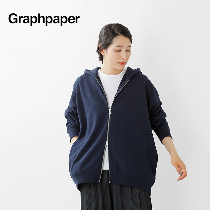 graphpaper(グラフペーパー)ループウィラーラグランスリーブジップパーカー“LOOPWHEELER for Graphpaper Full  Zip Parka” gu211-70173b-tr Piu di aranciato(ピウディアランチェート)