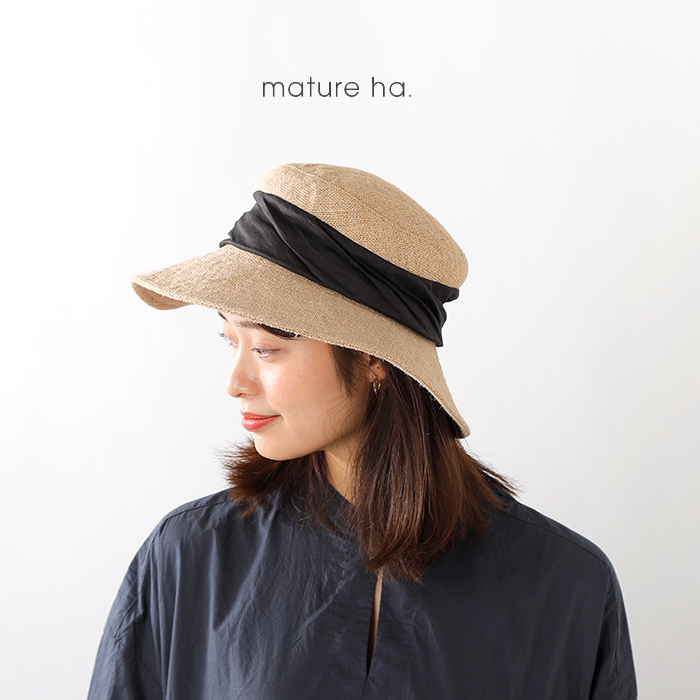 mature ha.(マチュアーハ)ジュートドレープワイドハット“jute drape hat wide” mjt-010w-ms