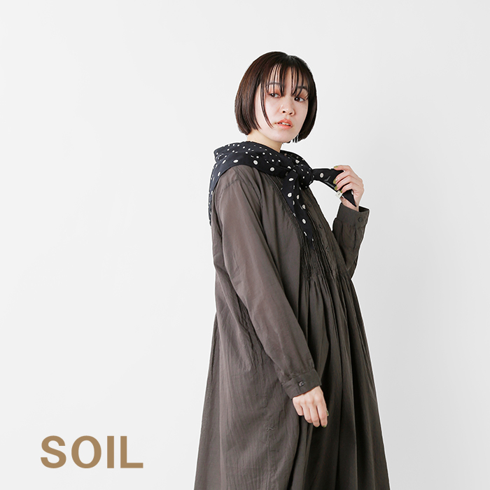 SOIL(ソイル)コットンボイルドットプリントトライアングルストールnsl21028