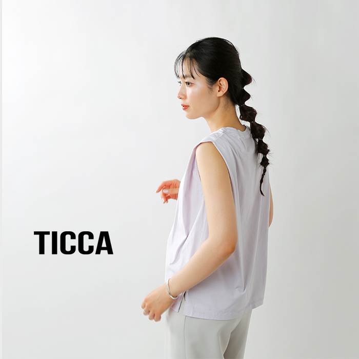 50 Off Ticca ティッカ コットンノースリーブtシャツ Tbas 461 Tr