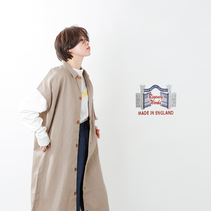 21ss新作 Regency Works リージェンシーワークス リネンノースリーブワンピース W021l Yn