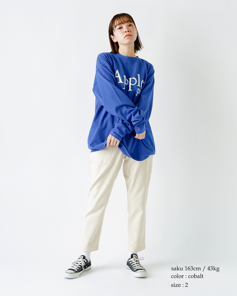 SEA シー コットン グラフィック ロングスリーブ Tシャツ “Apple ple