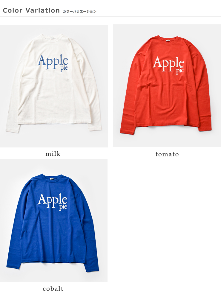 SEA シー コットン グラフィック ロングスリーブ Tシャツ “Apple ple