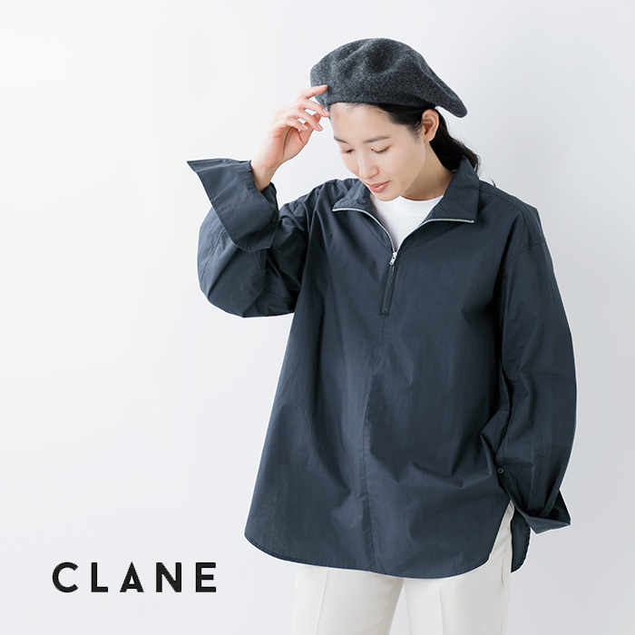 CLANE(クラネ)ハーフジップ スタンドカラー シャツ 13122-4242
