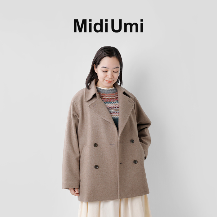 MidiUmi(ミディウミ)ウール ピーコート 4-779012