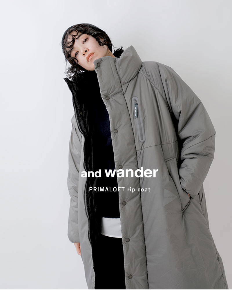 and wander アンドワンダー プリマロフト リップ コート “PRIMALOFT