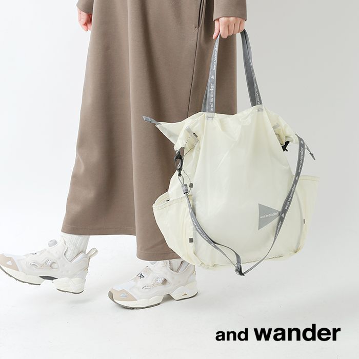 and wander アンドワンダー 30D コーデュラナイロン シルトートバッグ