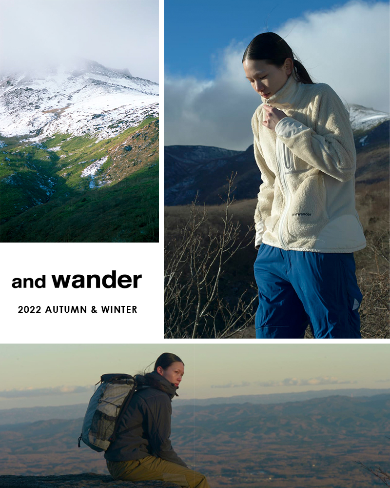 and wander(アンドワンダー)リサイクル ウール ジャガード クルーネック プルオーバー “re wool JQ crew neck” 574-2284357