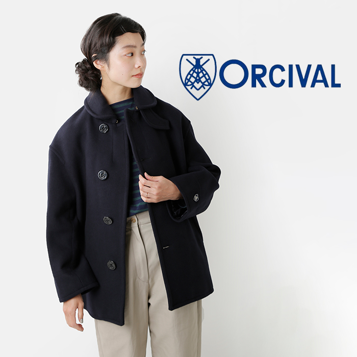 ORCIVAL(オーチバル・オーシバル)ジーロンラムズウールメルトンフーデッドラウンドカラーワイドジャケット rc-8077mgl