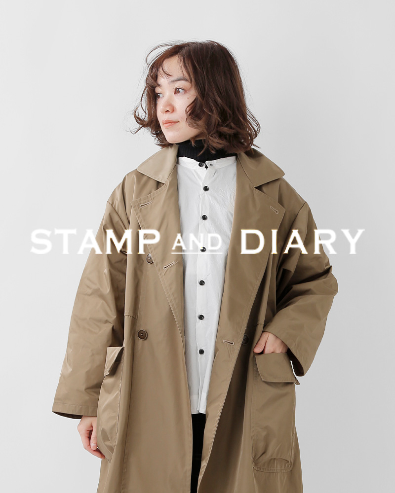 STAMP AND DIARY(スタンプアンドダイアリー)ギャバツイル Wフロント ワイド コート sd203aw75