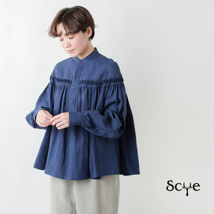 2022ss新作】Scye(サイ)リネンタックハーフプラケットシャツ1222-31016 