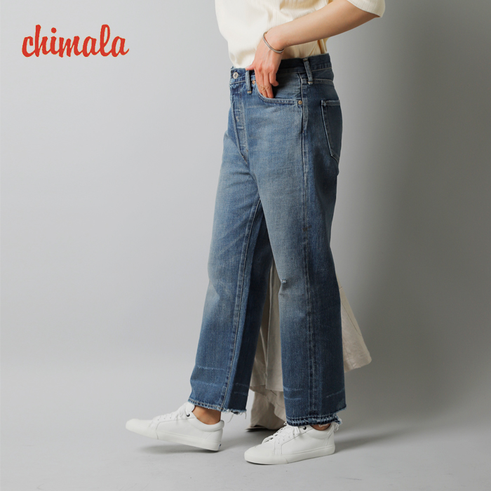 chimala(チマラ)セルヴィッチデニムワイドテーパードカットパンツ cs33