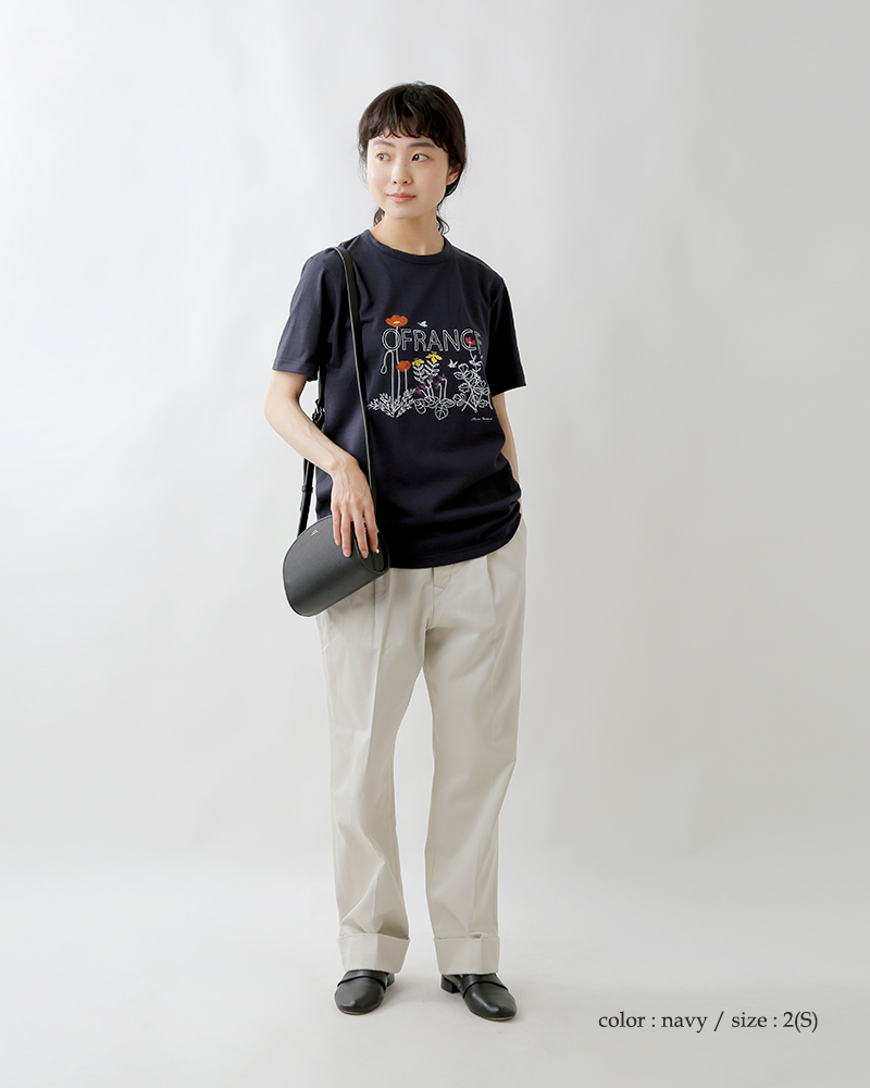 EEL(イール)コットンプリントTシャツ“OFRANCE×Asami Hattori” e-22522a