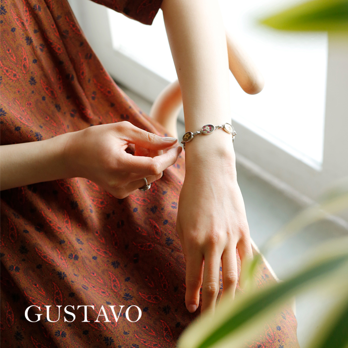 GUSTAVO グスタボフラワーチェーンブレスレット“Flower Chain Bracelet” flowerchain-bracelet-ms  レディース Piu di aranciato(ピウディアランチェート)