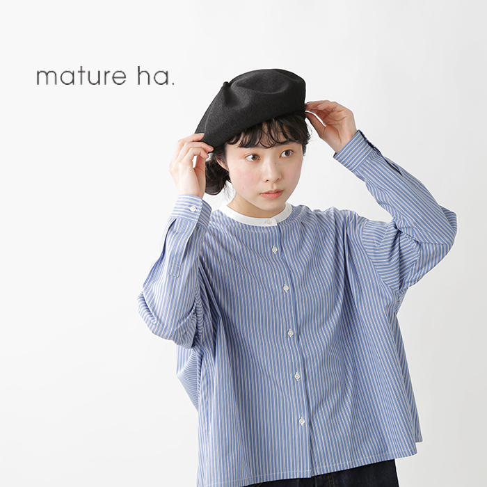 22ss新作 Mature Ha マチュアーハ トップギャザービッグシルクベレー帽 Mas22 Tr Iroma Aranciato