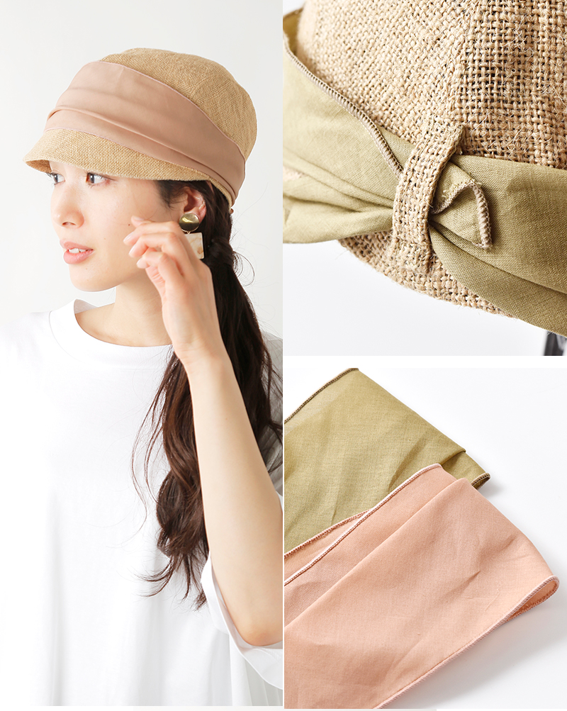 mature ha. マチュアーハ ジュート スカーフ キャップ “jute scarf cap 