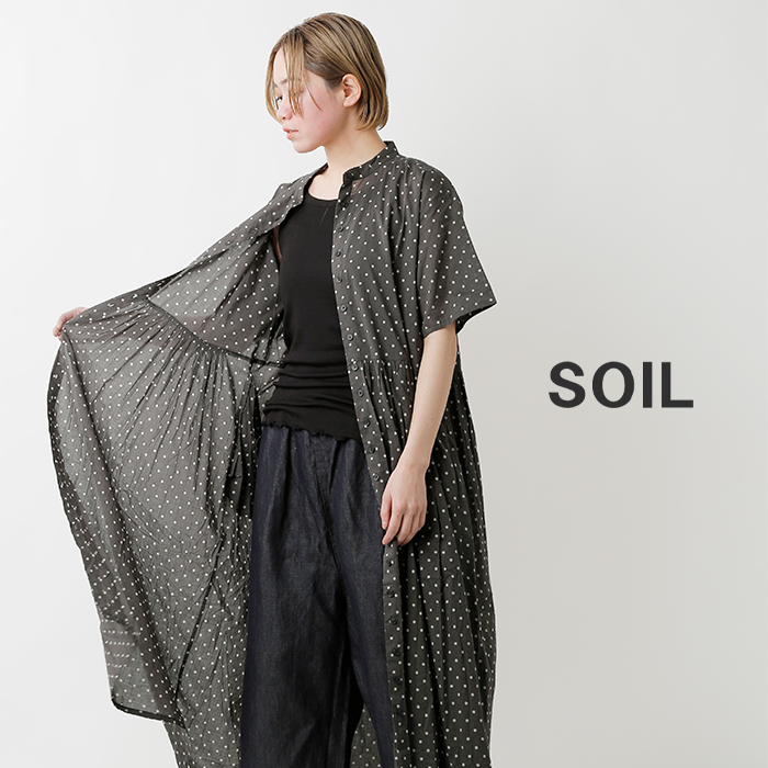 高質で安価 Soil バンドカラーワンピース Kokunai ワンピース Saiyasune
