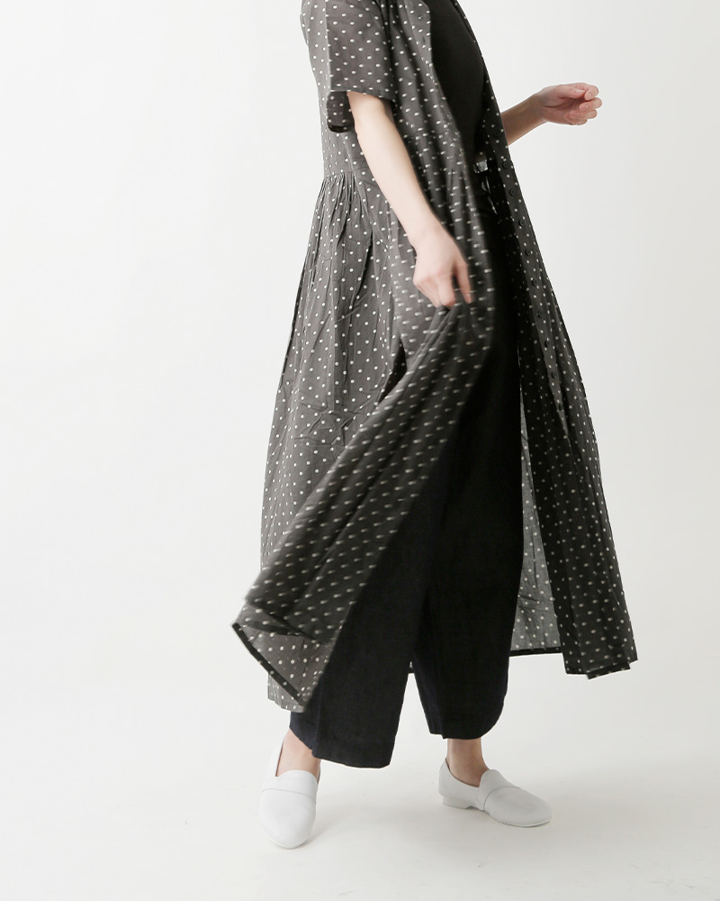 クーポン対象 22ss新作 Soil ソイル コットンボイルドットプリントバンドカラードレスワンピース Nsl213 Mn Piu Di Aranciato