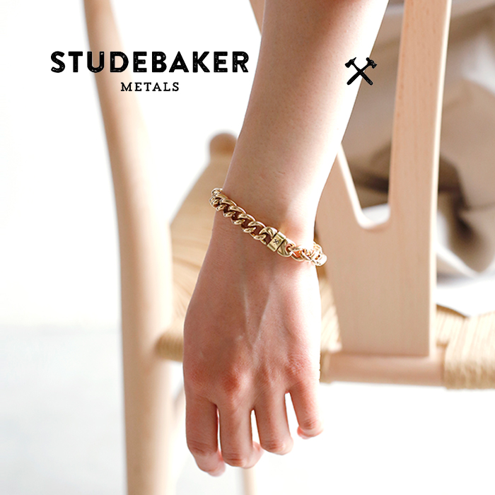 STUDEBAKER METALS(スチュードベーカーメタル), アメリカンブラスポリッシュド シグネチャーブレスレット  signature-bracelet-yo