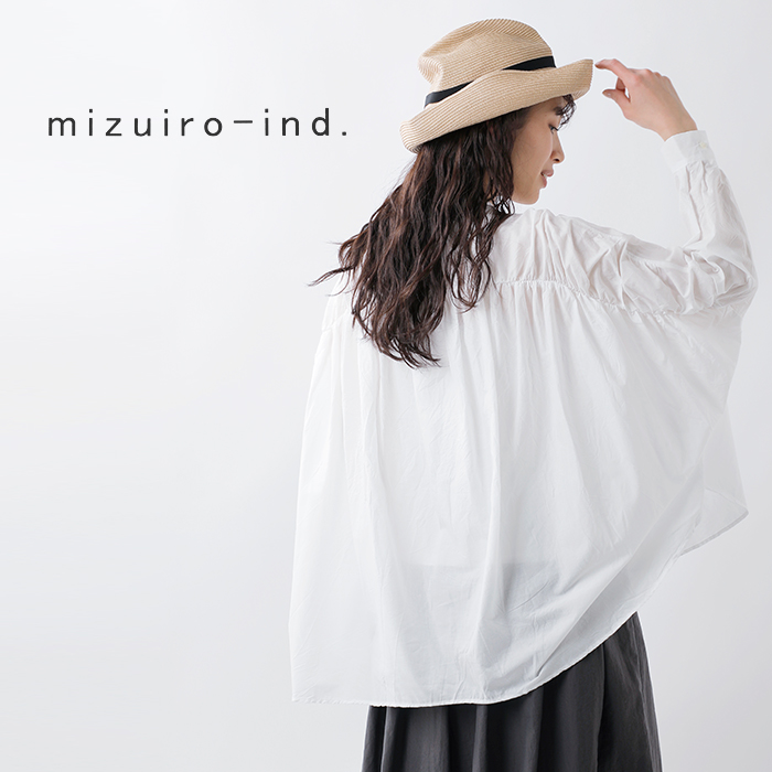 mizuiro-ind ミズイロインド コットン バックギャザー ワイドシャツ 1 ...
