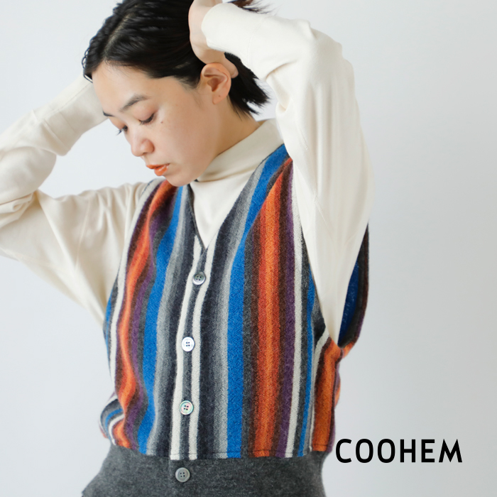 ☆】【30%OFF】COOHEM コーへン ウール アルパカ マルチ ストライプ