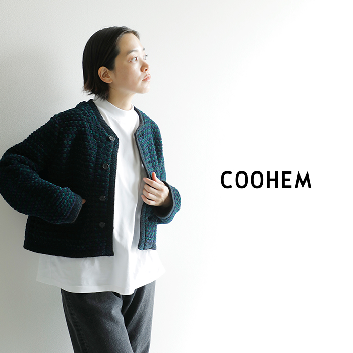 ☆】【30%OFF】COOHEM コーへン モール ツイード ジャケット 11-234