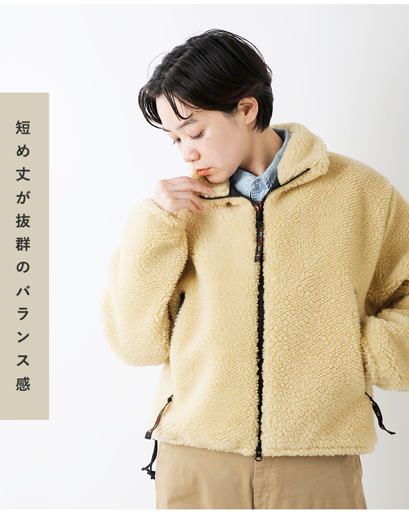 【2023aw新作】FARFIELD ORIGINAL ファーフィールドオリジナル , ジャガード フリース ショート ジップアップ ジャケット  “FELL JACKET Short Length” 2304-same1-yo レディース