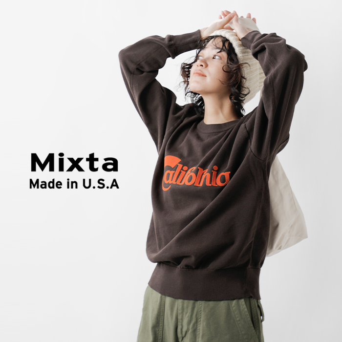 ☆】【30%OFF】Mixta ミクスタ コットン プリント クルーネック