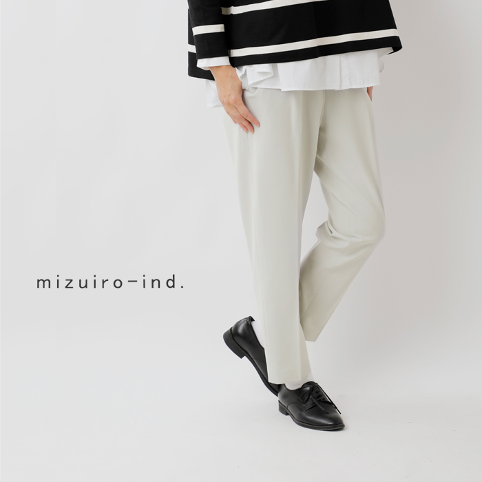 ☆】mizuiro-ind ミズイロインド センタープレス ストレート パンツ 3