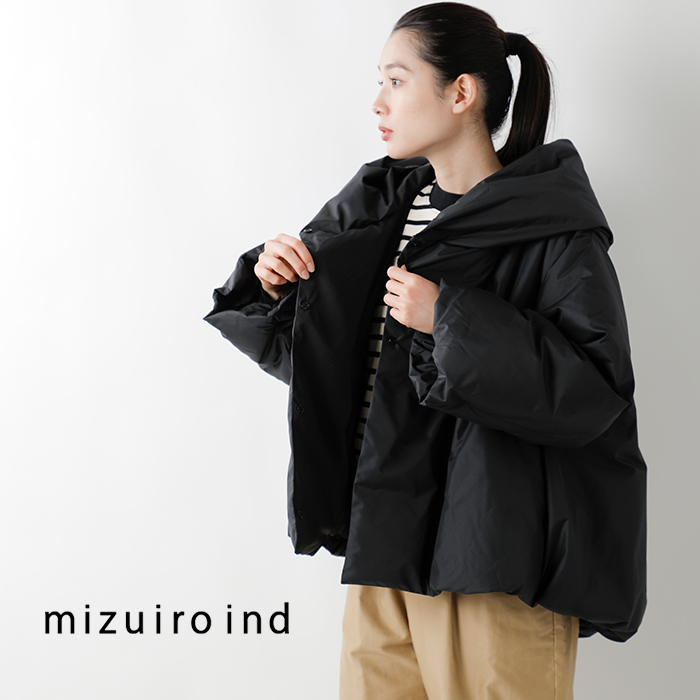 ☆】mizuiro-ind ミズイロインド フーデッド ワイド ダウン ジャケット