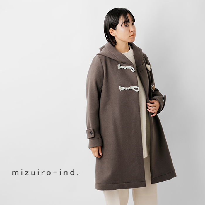 ☆】mizuiro-ind ミズイロインド Aライン ウール ダッフル ロング