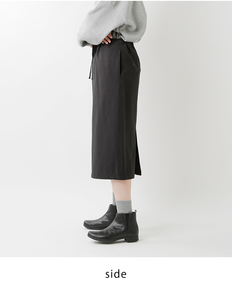新品 TRAVAIL  MANUEL  ラップスカート(パンツ) 黒 マキシ丈
