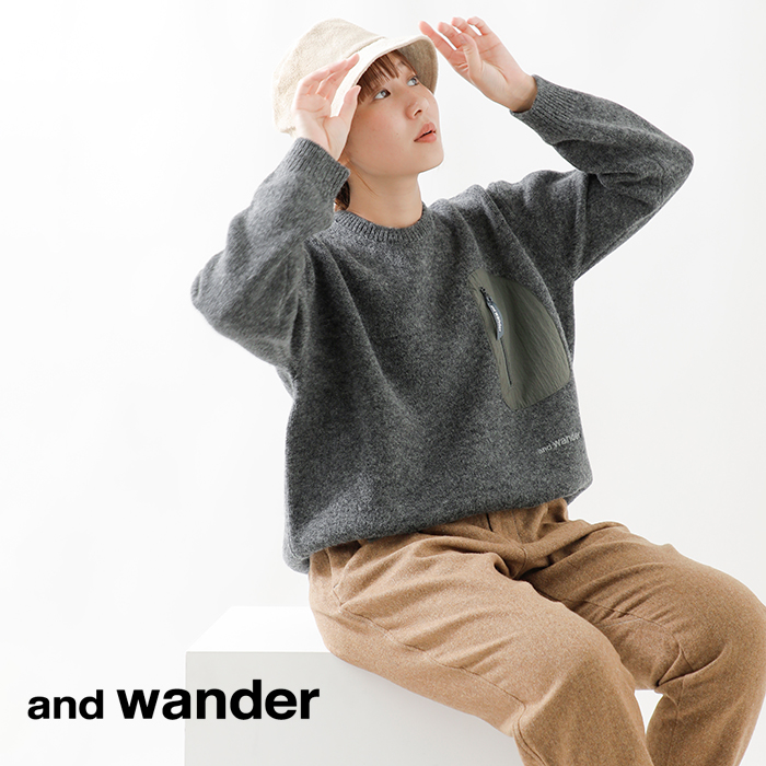 ☆】and wander アンドワンダー シェットランド ウール セーター