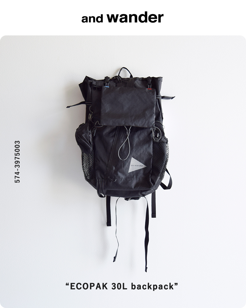 【2023aw新作】and wander アンドワンダー , エコパック 30L バックパック “ECOPAK 30L backpack”  574-3975003-yo ユニセックス